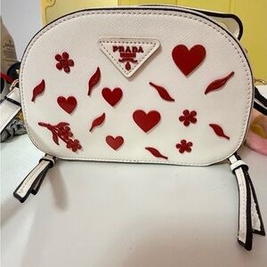 White and Red Crossbody Bag